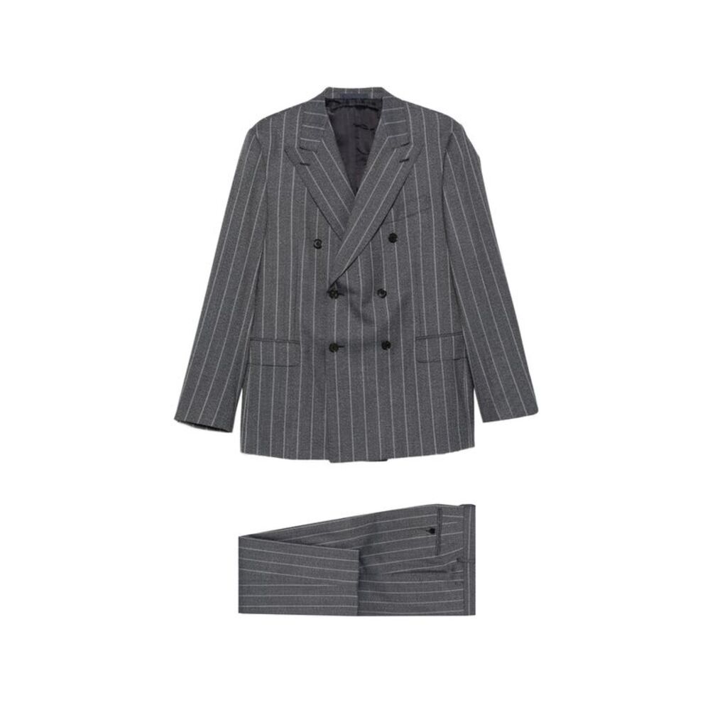 Caruso Grey Suits - Double  Breasted Suits Men